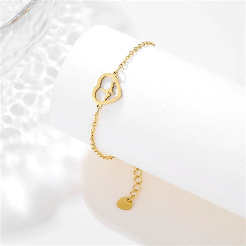 Women's Heart-shaped ECG Bracelet Versatile Hand Jewelry