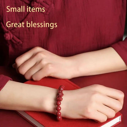 Cinnabar Double Pixiu Bracelet