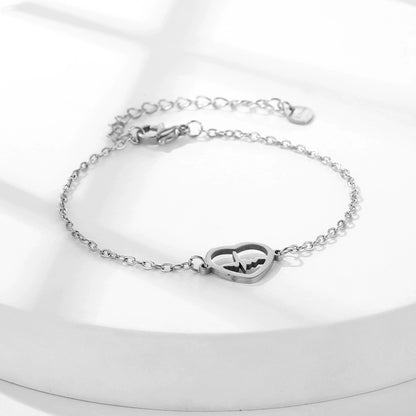 Women's Heart-shaped ECG Bracelet Versatile Hand Jewelry
